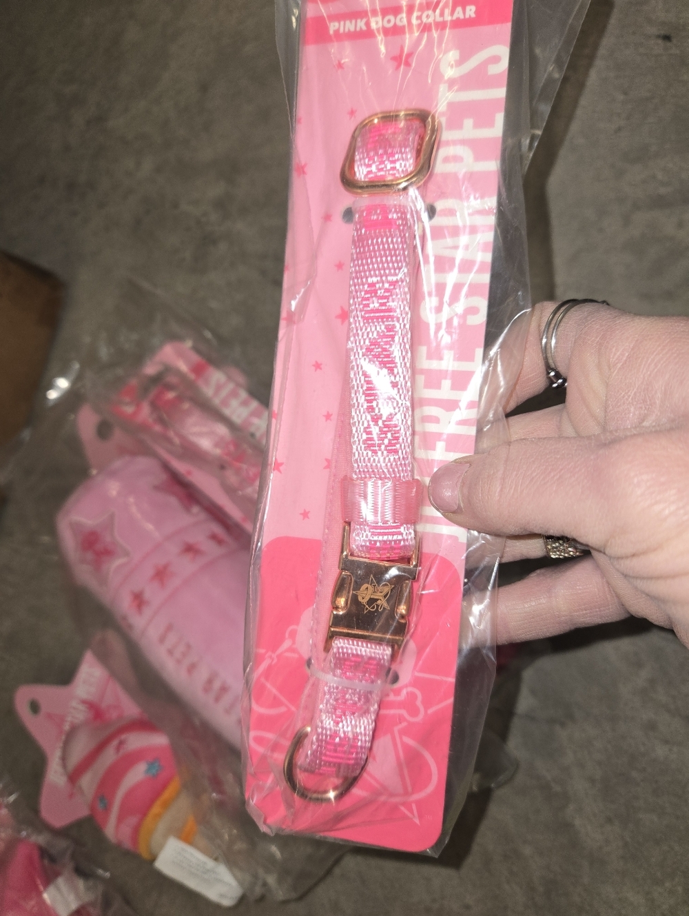 Jeffree Star Pink Dog Collar with Gold Hardware